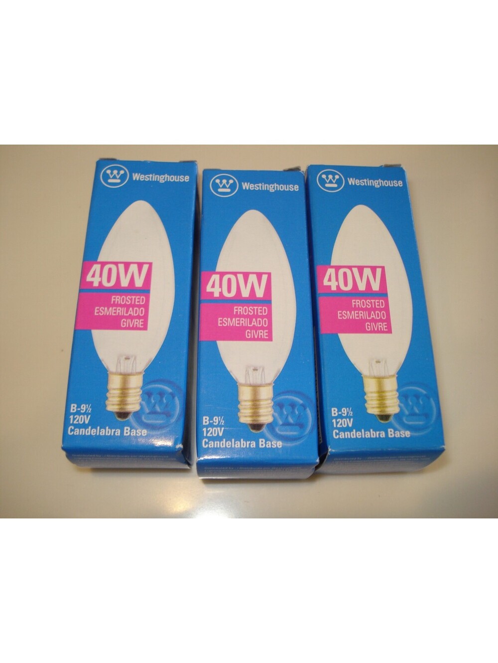 BNWT Lot of Three Vintage Westinghouse White Frosted 40W Candelabra Bulb